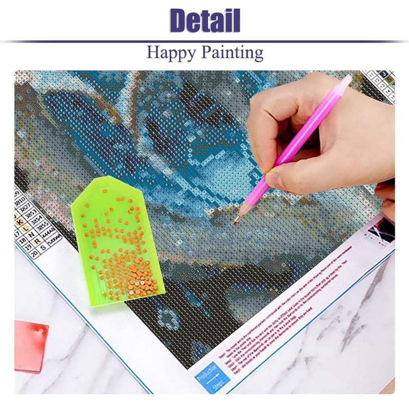 BOHADIY Rose Diamond Painting Kits for Adults-Flower Diamond Art Kits for Adults Round 5D Floral Gem Art Kits for Adult DIY Crafts Kits Gift Home Wall Decor Gifts16x12inch - Image 4
